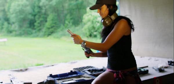  Daniela Kostic, Playboy girl with a big gun